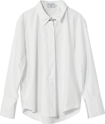 純白鑚飾長款襯衫